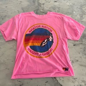 Pink Aviator Nation Crop Top. Size Small.